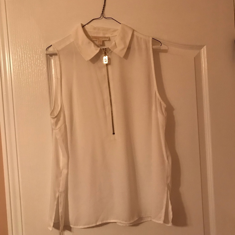 Michale Kori’s Sleeveless Top, Size L, White